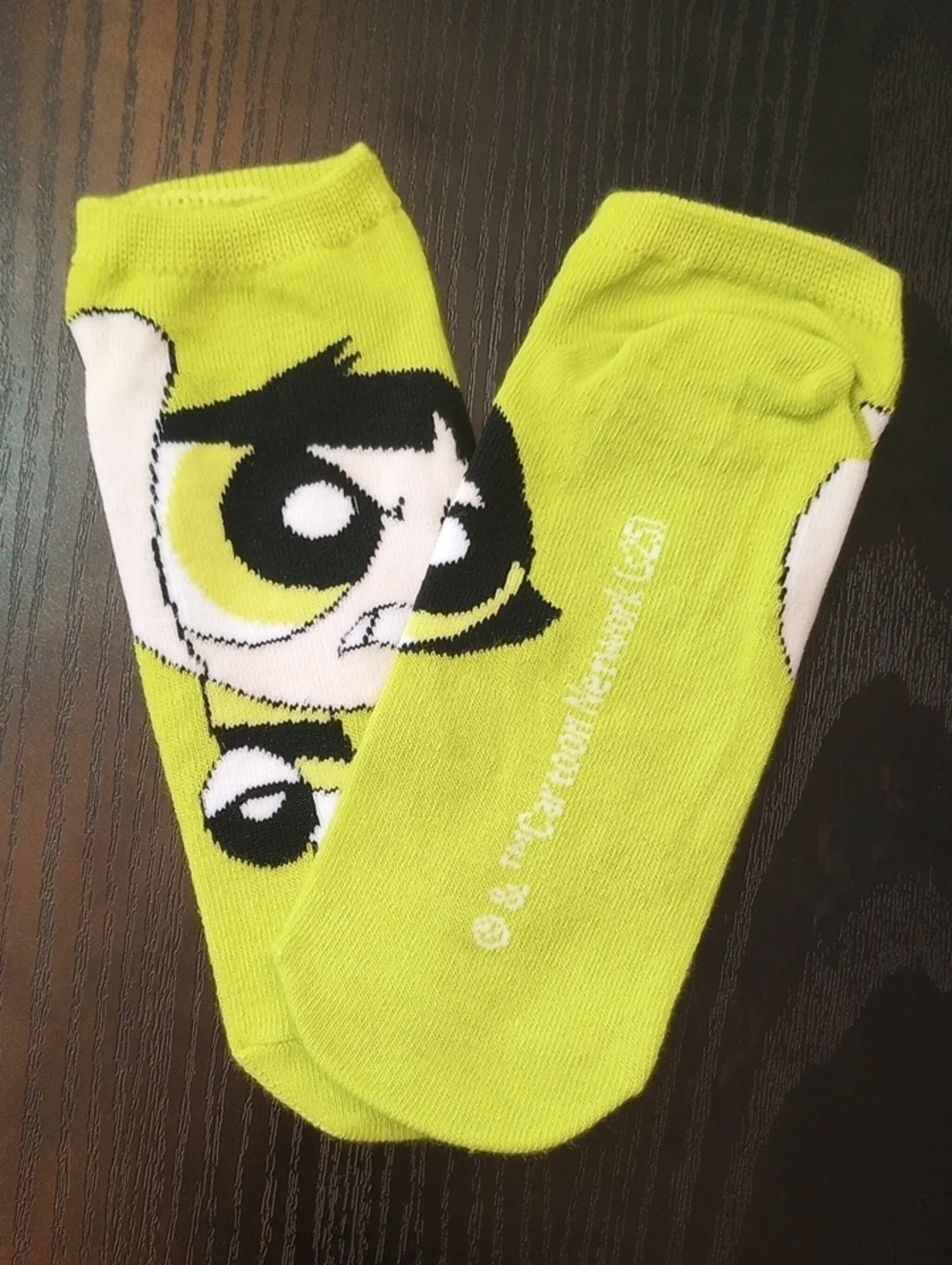 Powerpuff Girls Buttercup Lime Green Ankle Socks Size 4-10